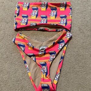 Pink Arcade Print Bikini Set
